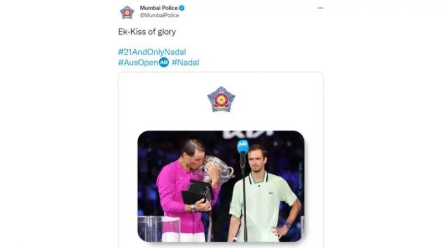 ‘Ek-Kiss of Glory’ Rafael Nadal’s 21st Grand Slam Win at Australian Open 2023 Inspires Mumbai Police’s Latest Poetic Tweet!