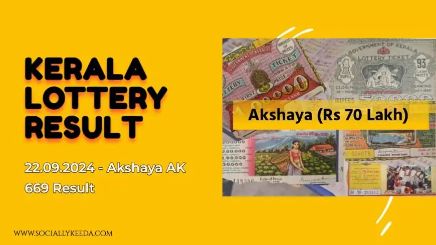 Kerala Lottery Result Today 22.09.2024 - Akshaya AK 669 Result