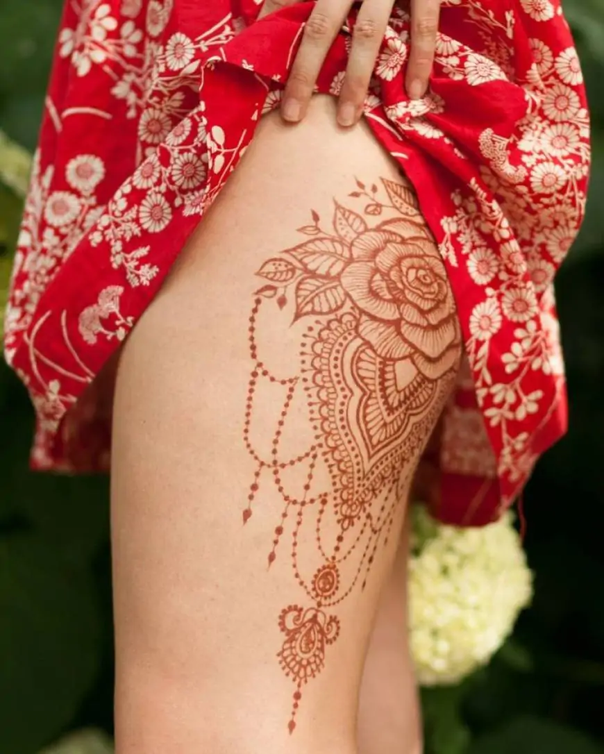 Suhagrat Bridal Mehndi: Thighs, Private Part, and Body Mehndi Ideas