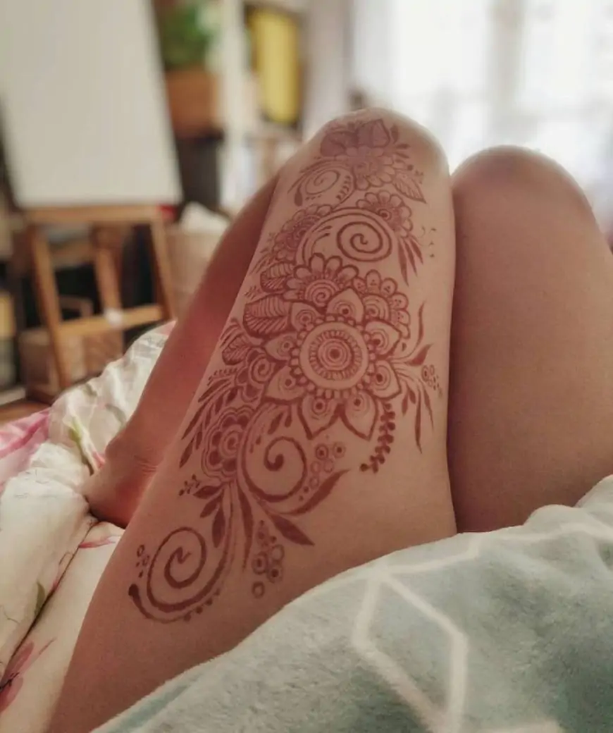 Suhagrat Bridal Mehndi: Thighs, Private Part, and Body Mehndi Ideas