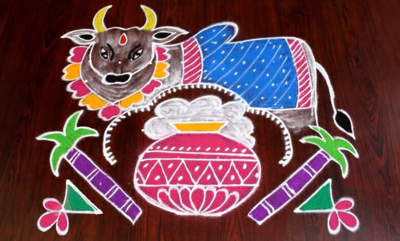 Mattu Pongal 2021 Straightforward Kolam Concepts: Pot Rangoli, Newest Muggulu Patterns and ...