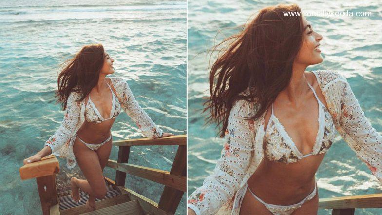 Pooja Hegde Flaunts Her Toned Body As She Enjoys Some Me Time in a Printed White Bikini (View Pic)
