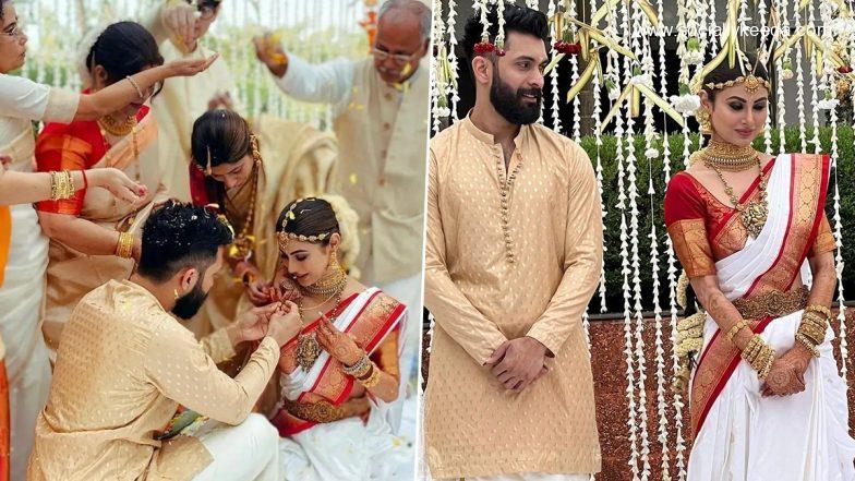 Mouni Roy Wedding: Actress Ties The Knot With Suraj Nambiar As Per Kerala Hindu Wedding Traditions (View Pics)