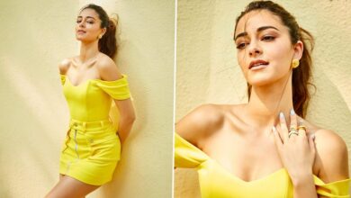 Ananya Panday Stuns in a Yellow Corset Top and Skirt for Gehraiyaan Promotions (View Pics)