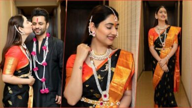 Disha Parmar Nails Traditional Marathi Look in Black & Orange Saree, Shares Pics From Her First Makar Sankranti Celebrations!